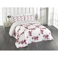 thumbnail image 2 of Ambesonne East Quilted Coverlet 3 Pcs, Petal Flower Ethnic Art, Queen Size, Fuchsia White, 2 of 4