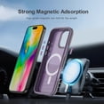 thumbnail image 3 of Allytechgroup Magnetic Translucent Back Case Cover for Apple iPhone 16 Pro, Rugged Bumper Heavy Duty Shockproof Anti-Scratch Protective Stylish Phone Case for Women Men, Darkpurple, 3 of 5