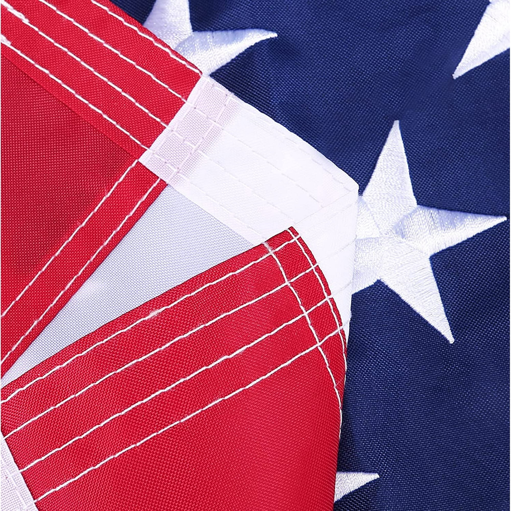 This 3x5 ft American Flag Outdoor The Strongest, Longest Lasting, 3x5 ft. Embroidered Stars Sewn Stripes Brass Grommets Foot Heavy Duty Nylon