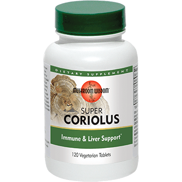 Maitake Super Turkey - Mushroom Wisdom - Super Coriolus - 120 Vegetarian Tablets Formerly Maitake Products