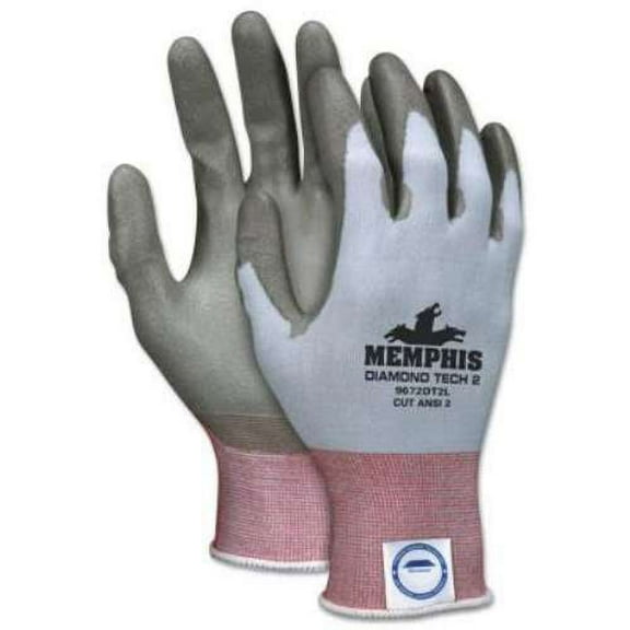 MCR Safety Diamond Tech 2 Gloves, Large, Gray/Light Blue - 1 PR (127-9672DT2L)
