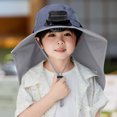 thumbnail image 4 of Kids Sun Hats for Girls Outdoor Wide Brim Solar Fan Hat for Kids Solar Powered Fan Caps Sun Protective Bucket Hat Children Solar Fan Fishing Hat, 4 of 7