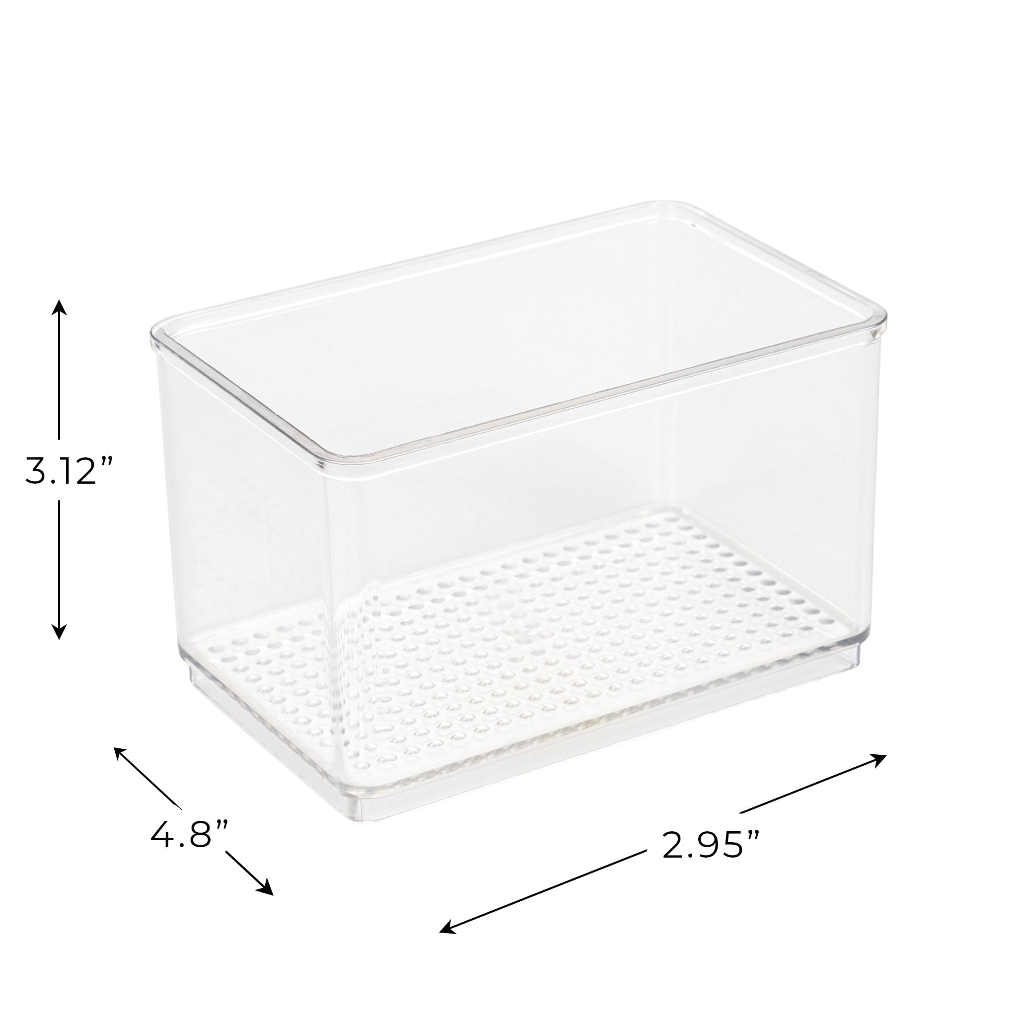 Mainstays Clear Plastic Bathroom Organizer Bin Set, 4 Pack