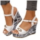 thumbnail image 3 of Bmisegm Ladies Slope High Heel Casual Sandals with Rhinestone High Heel Sandals Womens Sandals Summer White 7, 3 of 9