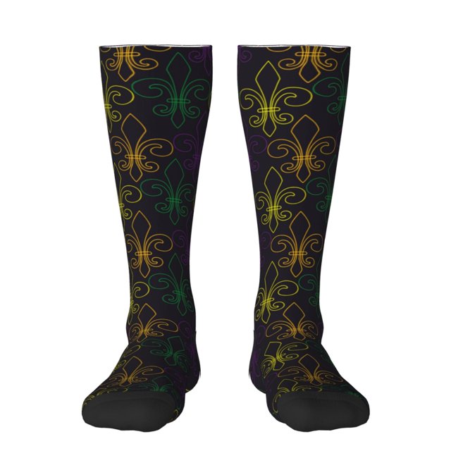 Balery Mardi Gras Carnival Calcetines novedosos Calcetines deportivos Calcetines hasta la rodilla Calcetines de algodón Calcetines originales y geniales