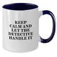 thumbnail image 2 of Funny Detective Gifts from Men to Women - Keep Calm Two Tone Coffee Mug for Christmas, 2 of 4