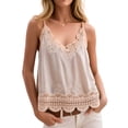 thumbnail image 4 of Delayuji Women's Lace Camisole Tops V Neck Spaghetti Strap Going Out Tops Summer Loungewear Camisole Babydoll Shirts, 4 of 6