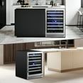 thumbnail image 5 of 24" Wine Cooler Refrigerator Dual Zone 54 Bottle Capacity, Seamless Reversible Doors,Shelves Stainless Steel Edged, Built-in or Freestanding Wine Cooler for Home and Kitchen, 5 of 7