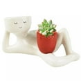 thumbnail image 3 of Lazy Guy Planter Pot, DELESYS Resin Succulent Planter with Drainage Holes, Home Garden Decorative Lying Down Figure Design，Funny Planters Pots for Indoor Plants, 3 of 6