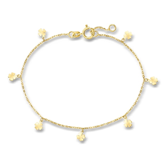 Pure Collection by Ross-Simons Italian 14kt Yellow Gold Clover Station Bracelet, Women's, Adult