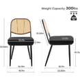 thumbnail image 3 of Rattan Dining Chairs Set of 4 [3.15" Thick Comfy Cushion] Modern Boucle Upholstered Kitchen Dining Room Chairs Dining Chairs with Metal Legs Makeup Vanity Chair, Black, 3 of 8