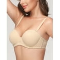 thumbnail image 2 of Wingslove Women's Strapless Bra Push Up Full Coverage Plus Size Bra Underwire Multiway Contour Red Carpet, Nude 34G, 2 of 6
