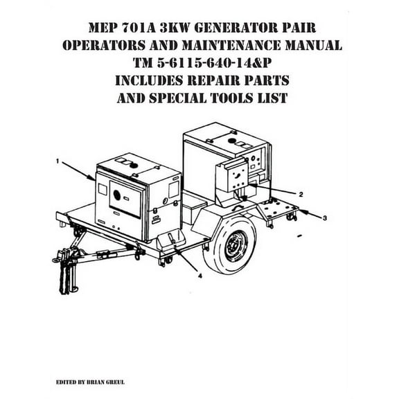 MEP 701A 3KW Generator Pair Operators and Maintenance Manual TM 5-6115-640-14&P Includes Repair Parts and Special Tools List