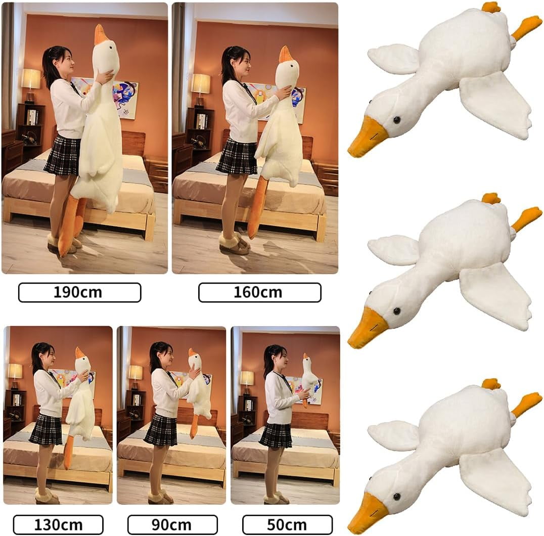 White Duck Dog Toy, 2026 New Large Realistic Goose Dog Toy, Durable Plush Duck White Toys for Dogs, Dogs Ducks Sleep Pillow Toy for Indoor Dog Chew and Play (130cm/50in)