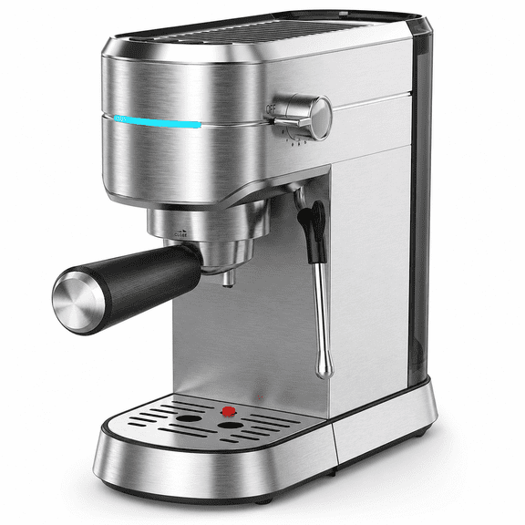 NICWIN Espresso Machine 15 Bar Compact Espresso Maker with Milk Frother Wand, 1350W Fast Heating Stainless Steel Coffee Machine for Espresso, Latte, Cappuccino, 7.3 Inch Wide