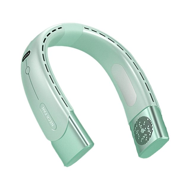 Bewildely Colgando cuello ventilador USB recargable mini eléctrico pequeño sin aspas aire acondicionado al aire libre hogar oficina enfriador Type2 NO2