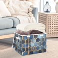 thumbnail image 3 of Yayeee Collapsible Storage Bin with Lid Fabric Closet Decorative Basket with Handles, Elegant Hexagon Pattern, 3 of 7