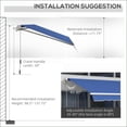 thumbnail image 5 of Retractable Patio Awning, 12' x 10' UV Water Resistant Manual Crank for Deck Balcony Yard, Navy Blue | Aluminum|Rectangle, 5 of 9