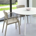 thumbnail image 3 of Lisa Round Dining Set with 47 inch White Table and Taupe Armcairs, 3 of 5
