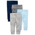 thumbnail image 1 of Pantalones para bebé Simple Joys de Carter's Cotton, paquete de 4 unidades, 12 meses, 1 of 1