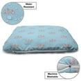 thumbnail image 3 of Hippo Pet Bed, Pattern with Hippo Girl Walking with Umbrella on a Rainy Day, Chew Resistant Pad for Dogs and Cats Cushion with Removable Cover, 24" x 39", Grey Pink Sky Blue, by Ambesonne, 3 of 4