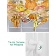 thumbnail image 3 of Fall Pumpkins Tie Up Curtains for Windows 63 Inch Length Balloon Curtains Kitchen Adjustable Balloon Window Shade Thanksgiving Autumn Flowers Country Birds Tie Up Bathroom Curtain Window 42"x63", 3 of 6