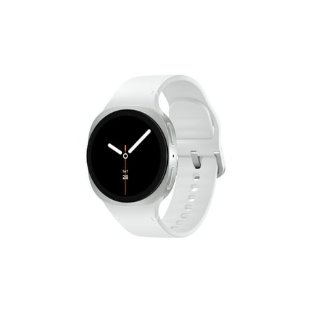 Open Box Samsung Galaxy Watch8 40mm Bluetooth Smart Watch, Silver, White Band