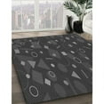 thumbnail image 2 of Ahgly Company Indoor Square Patterned Charcoal Black Area Rugs, 5' Square, 2 of 6