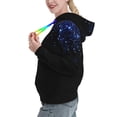 thumbnail image 2 of Xecao Black Blue Glitter Sparkles Pattern Hoodies for Women Sweatshirts Long Sleeve Sweatshirts Pullover Outfits with Pocket-Small, 2 of 7