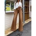 thumbnail image 4 of Women's High Waisted Wide Leg Jeans Caramel Brown Baggy Denim Pants Casual Trousers, 4 of 7