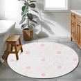 thumbnail image 4 of Easter Bunny 3ft Area Rug, Pink Eggs Cute Rabbits Cartoon Washable Non-Slip Small Round Rugs for Entryway Bedroom Kitchen, Soft Circle Carpet for Dining Room, Playroom Nursery Rug, 4 of 9