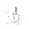thumbnail image 2 of 14k White Gold D Block Letter Name Personalized Monogram Initial High Polish Charm 15.71x9.92mm Wide 1mm Thick Pendant N, 2 of 2