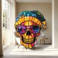 thumbnail image 4 of Skull Window Hanging, Stained Glass Style Car Decoration, Gothic Sun Catcher Gift for Dad or Mom, Colorful Halloween Decor, Unique Ornament, Spooky Father's Day or Mother's Day Gift, 4 of 4