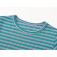 thumbnail image 2 of Topgal Unisex Toddler Boys & Girls Snug-Fit Pajamas - 2 PC Violet & Green Stripes Pull-On Kids Sleepwear Set Size 10, 2 of 7