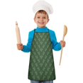 thumbnail image 2 of Green Christmas Tree Pattern Kids Aprons for Girls and Boys,Adjustable Neck Strap Toddler Aprons for Kids Cooking Baking, 2 of 7