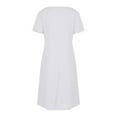 thumbnail image 5 of IROINNID Plain Dresses For Women Casual Summer Solid Color Loose Elastic Short Sleeve V Neck Dress Summer Saving, 5 of 5