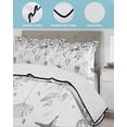 thumbnail image 4 of Quilts Twin Size Bedding Set, Grey Coastal Lightweight Quilted Comforter, Summer Eucalyptus Leaves Beach Ocean Starfish Nautical Soft Bedspread Coverlet with Pillow Covers for All Season, 68" x 86", 4 of 7