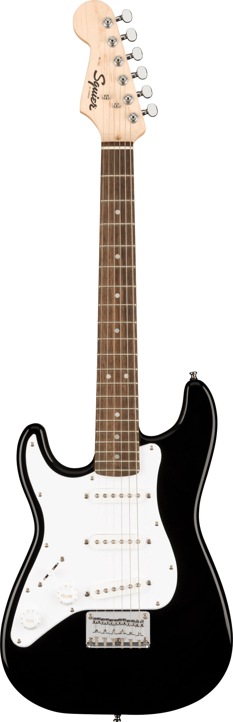 Fender Squier 3/4-Size Kids Mini Strat Electric Guitar, Left Handed - Black w/ Amplifier