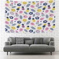 thumbnail image 2 of FREEAMG Tapestry Wall Hanging Cute Pineapples Floral Hibiscus Flowers Tapestry Decorative Wall Tapestries Wall Art Wall&nbsp;Blanket&nbsp;Bedding Tapestry for Bedroom Living Room Dorm 80"x60", 2 of 7