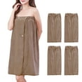 thumbnail image 2 of Mauxuk 4PCS Womens Spa Towel Wrap - Soft Lightweight Bathrobe, Adjustable Beach Pool Cover Up, Quick-Dry Polyester Robe for Women (Blue, Coffee, Gray, White), 2 of 7