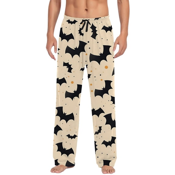 SJLDQY Mens Halloween Pajamas Pants Wide Leg Pjs Trousers for Men Hallowmas Pumpkin Ghost Elastic Waist Homewear Loungewear With Pocket