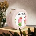 thumbnail image 6 of Yiaed Hello Summer Gnome Print Travel Jewelry Case Bridesmaid Gift Boxes Jewelry Travel Organizer Small Round Jewelry Box Mini Storage-Pink, 6 of 7