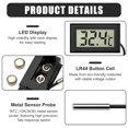 thumbnail image 3 of Digital Fridge Thermometer 4 Pcs Mini Thermometer Fridge Temperature with External Probe for Freezer Refrigerator Aquarium LCD Display -50℃ to +110℃ Range ±10℃ Accuracy Black, 3 of 5