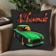 thumbnail image 5 of Set of 2 18x18in Throw Pillow Covers with Retro Classic Car Design Vibrant Green with Yellow Perfect for Couch Bed or Car, 5 of 8