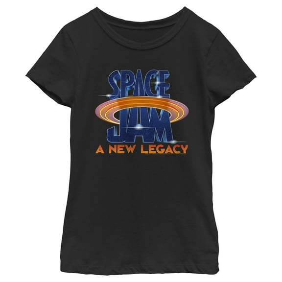 Girl's Space Jam: A New Legacy Classic Logo  Graphic Tee Black Medium