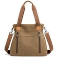 thumbnail image 4 of Bolsos de lona para mujer, bolsos de trabajo, bolsos cruzados, estilo vintage, con múltiples bolsillos, 4 of 7