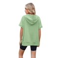 thumbnail image 2 of Women'S Loose Zip Hooded T-Shirt Green S, 2 of 7