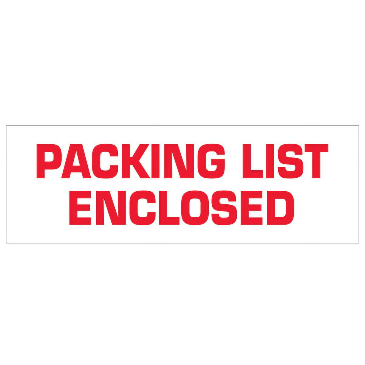 Tape Logic® Packing List Enclosed Preprinted Carton Sealing Tape, 3" Core, 2" x 55 Yd., Red/White, Case Of 36