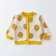 thumbnail image 6 of GYRATEDREAM Infant Baby Boy Girl Button Sweater Cardigan Jacquard Cable-Knit Spring Coat Long Sleeve Crewneck Cardigan for 6-12M Yellow, 6 of 9