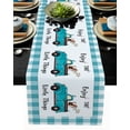 thumbnail image 2 of Table Runner Dresser Scarves 60 Inch Long, Farm Truck with Dog and Flowers Linen Dining Table Runners Blue White Grid Buffalo Plaid Tabletop Scarf for Wedding Holiday Party Kitchen, 2 of 7
